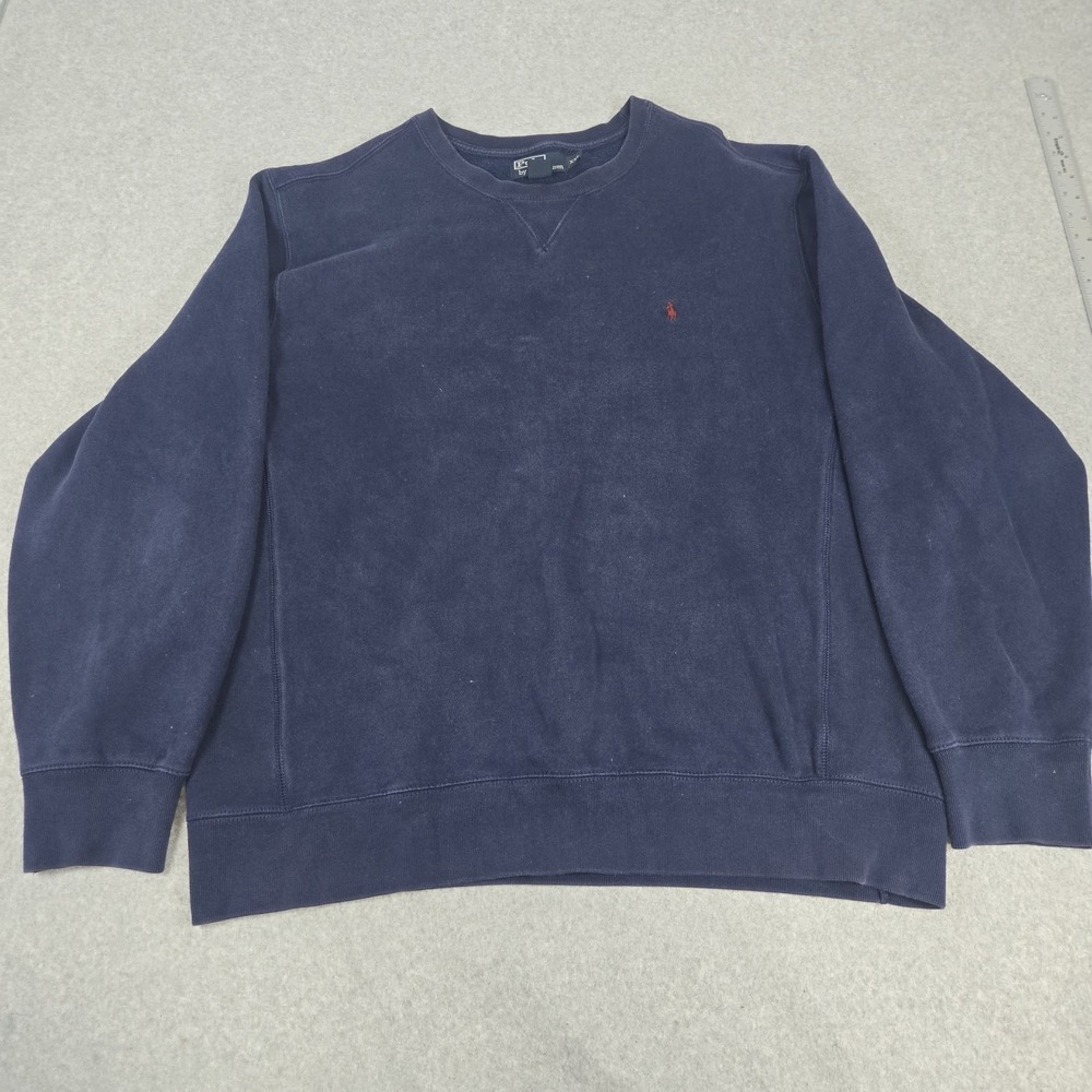 Vintage Polo Ralph Lauren Sweater Mens 2XL Blue Faded Distressed Outdoors